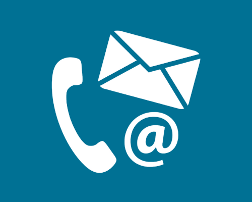 icon mit telefon, brief und emailsymbol